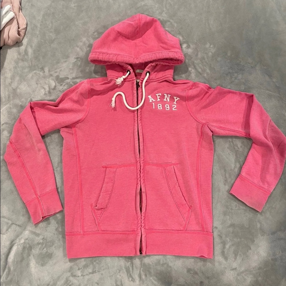 Abercrombie & Fitch Pink Zip Up Sweatshirt/Hoodie
